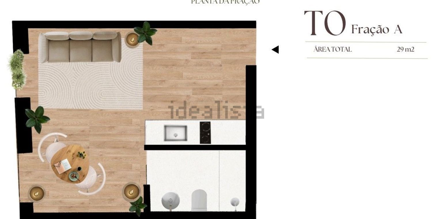 T0（单人公寓）出售在 Centro Histórico de Leça - 平面图