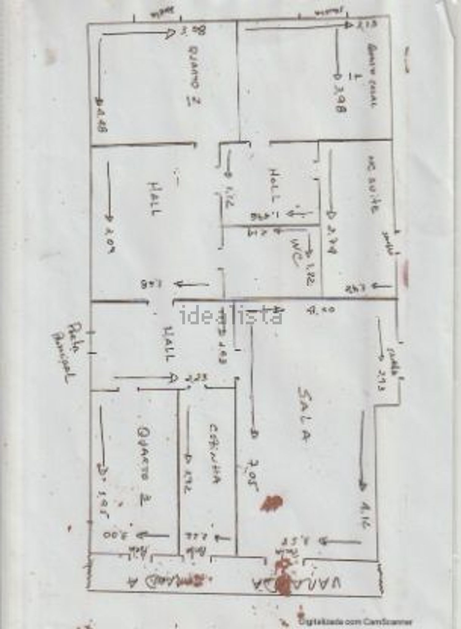出租公寓 t3在Rua David Mourão Ferreira, 116 - 平面图