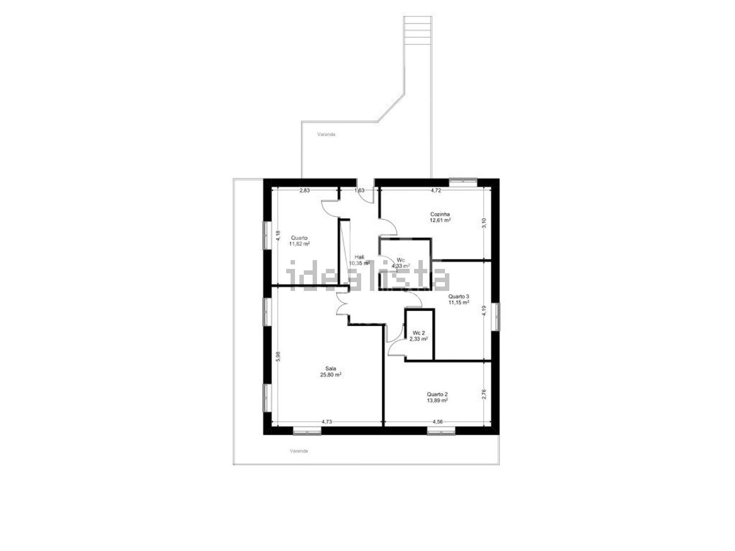 小楼房出售在 Recanto da Bragada - 平面图