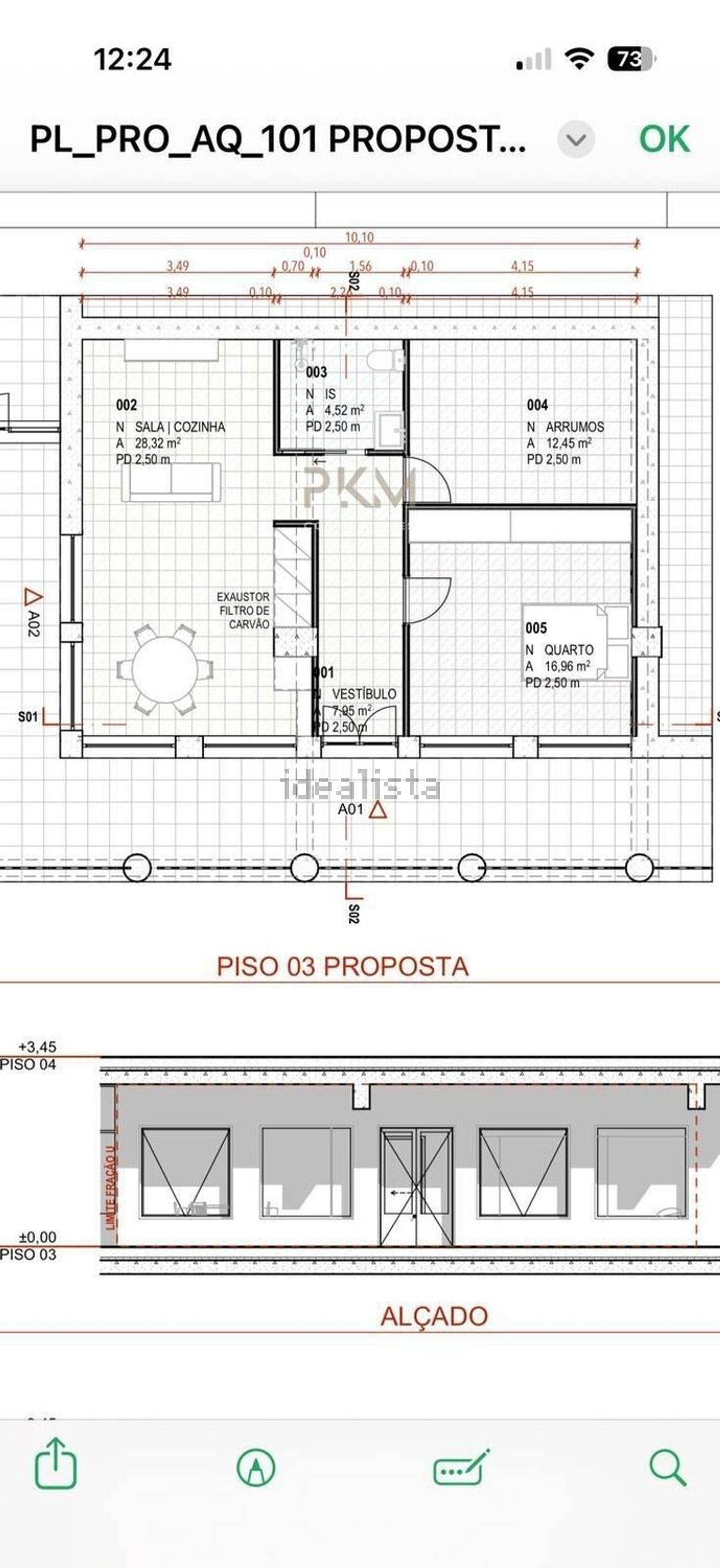 公寓 t1出售在Rua Alferes João Batista, 1 - 平面图