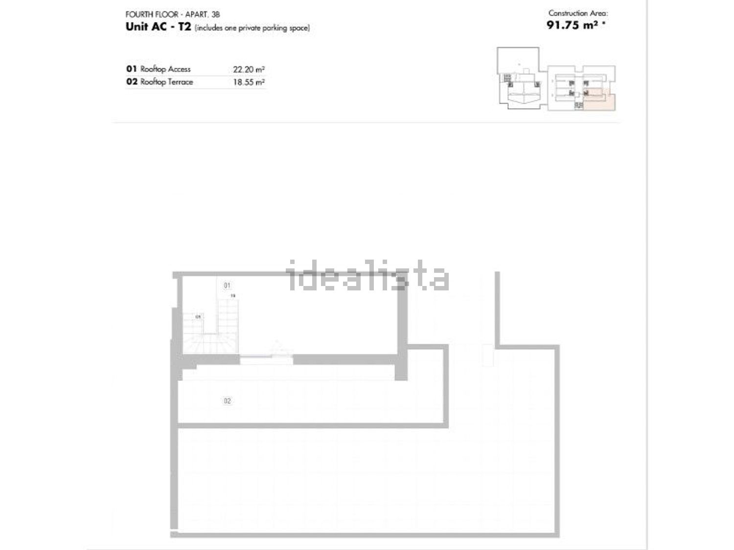 公寓 t2出售在Rua Fernando Pessoa - 平面图