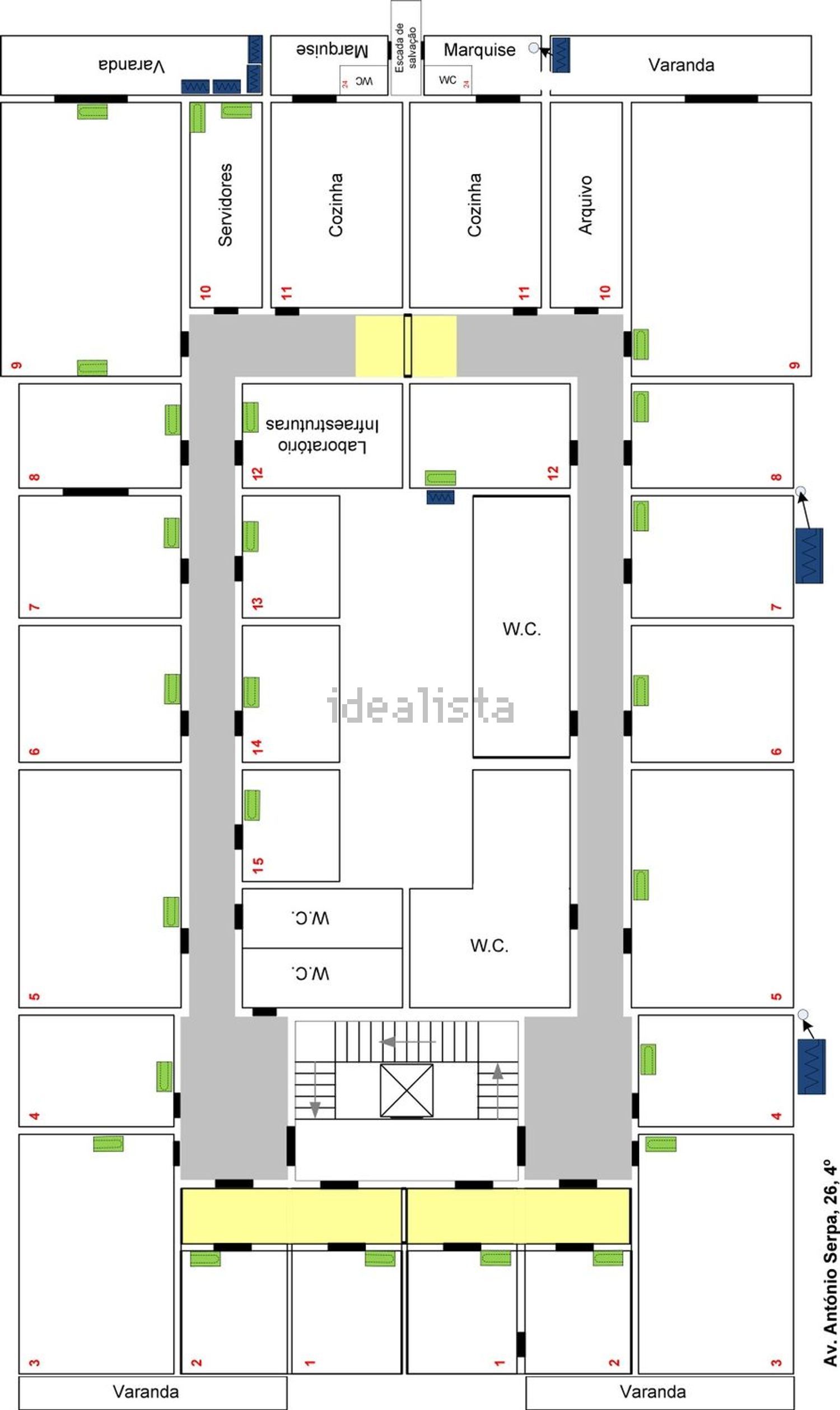 出租公寓 t14在Avenida António Serpa, 26 - 平面图