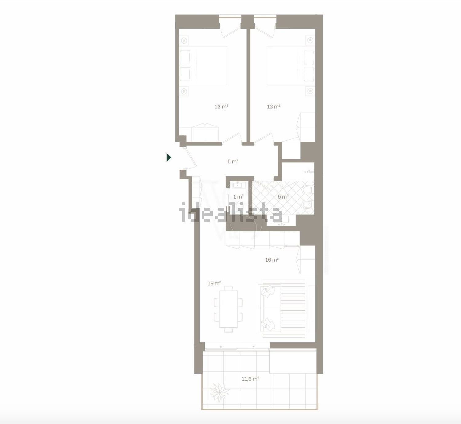 公寓 t2出售在 Quinta das Chãs, 95 - 平面图