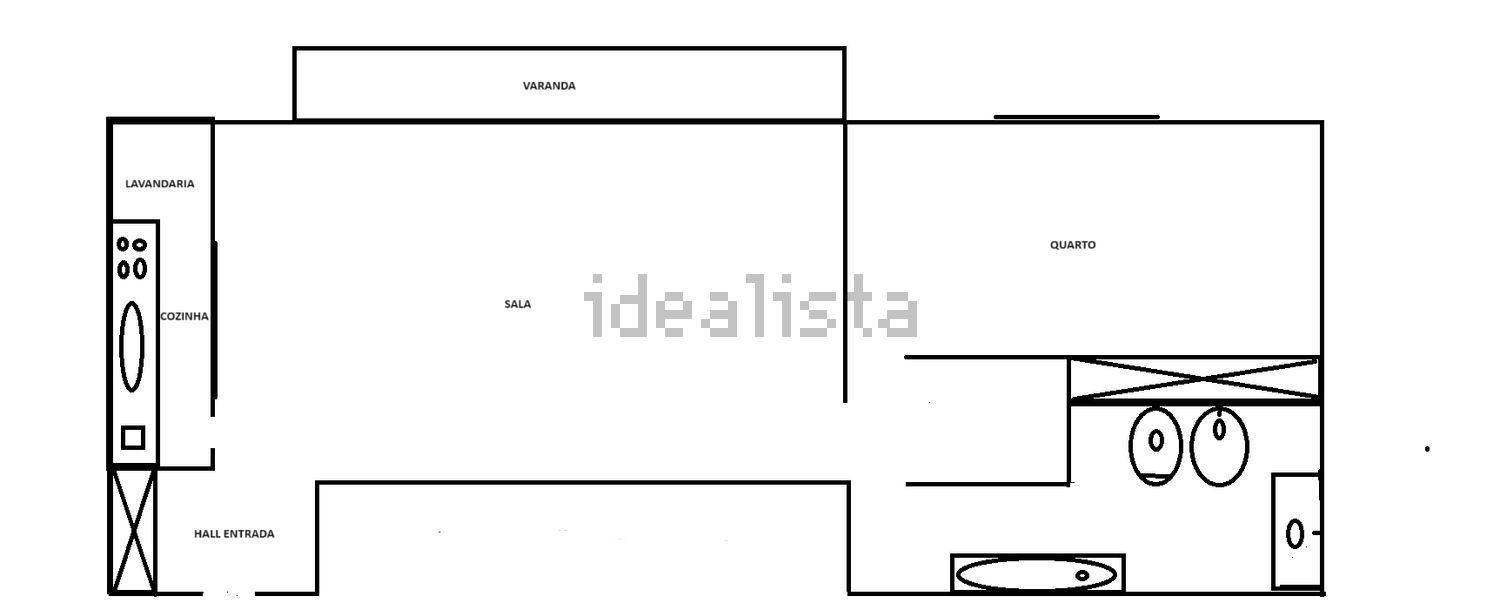 公寓 t1出售在Rua Vieira da Silva s/n - 平面图