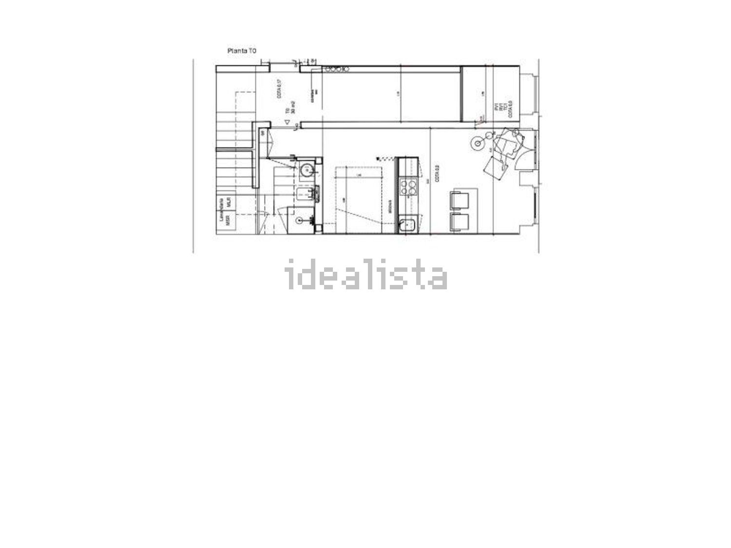 公寓 t1出售在Rua Direita - 平面图