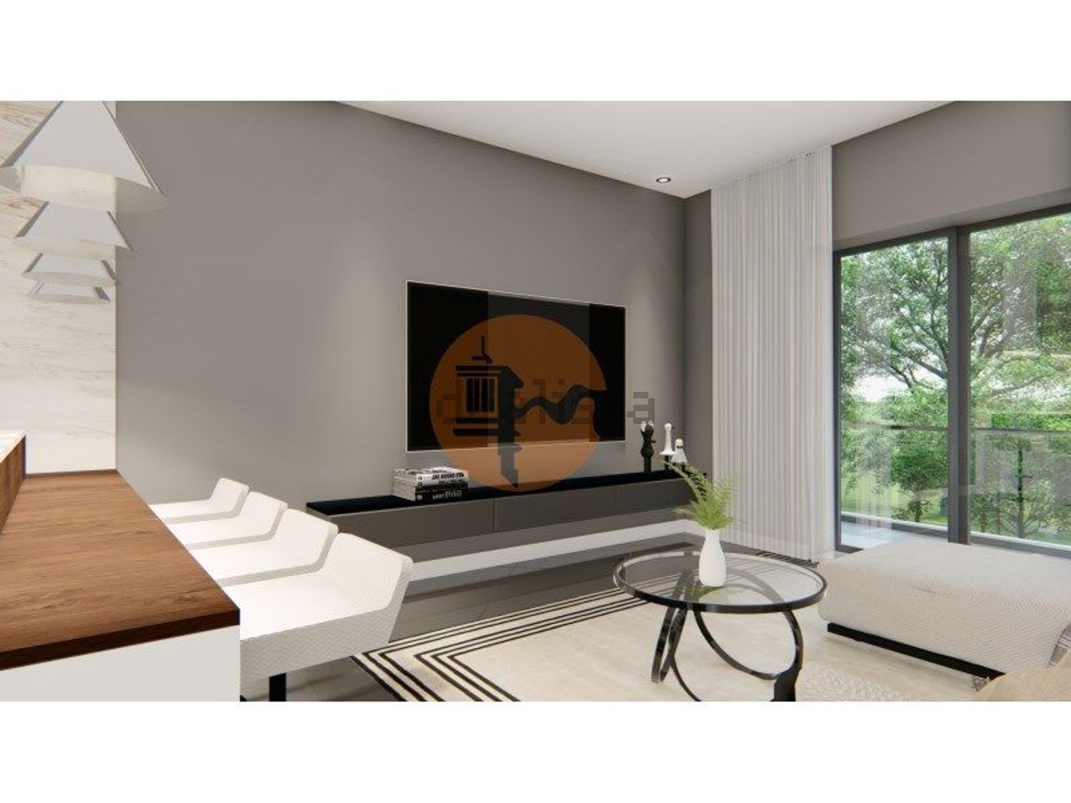 T0（单人公寓）出售在 Monte Gordo - 客厅