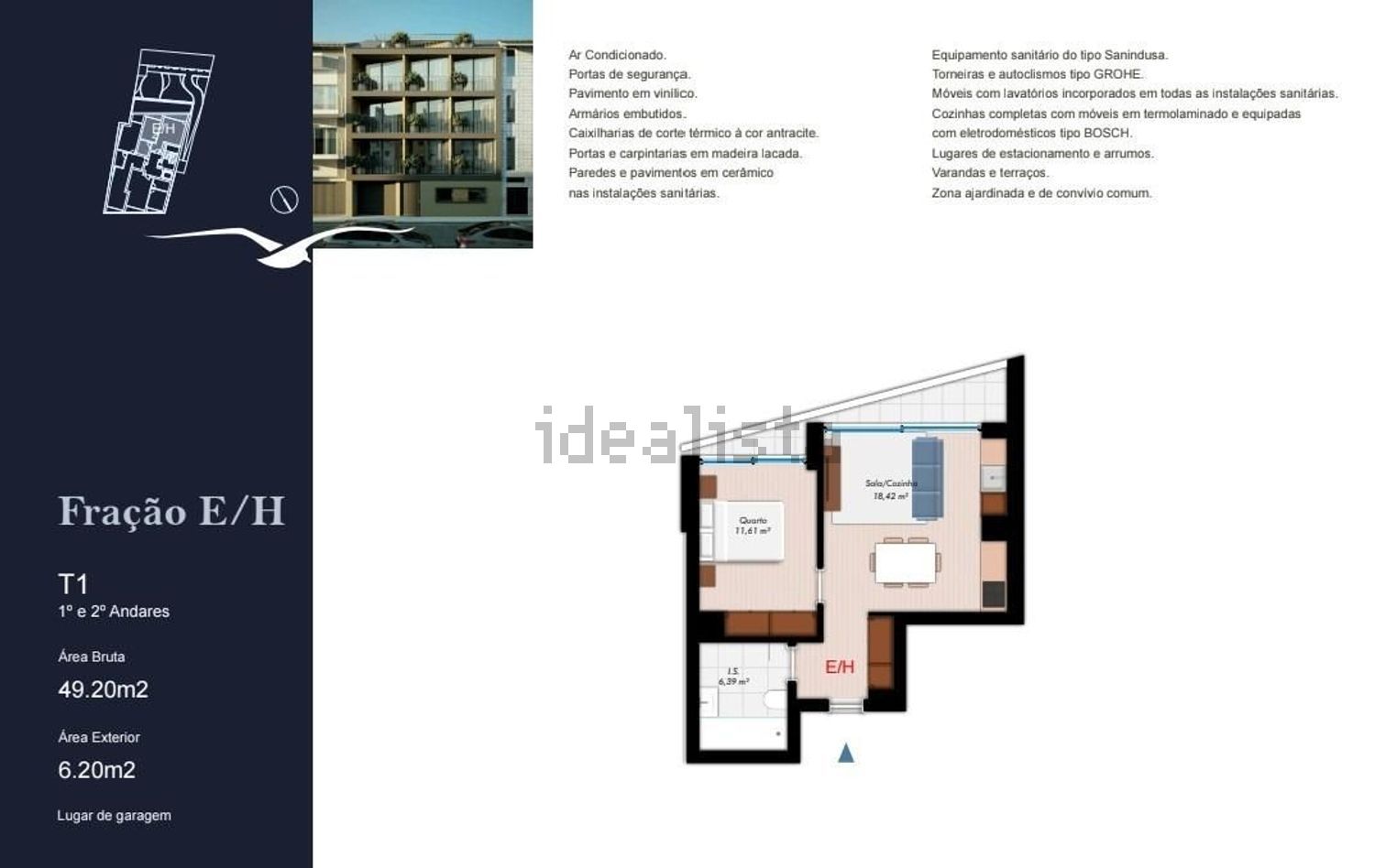 公寓 t1出售在 Estação - Avenida - 平面图