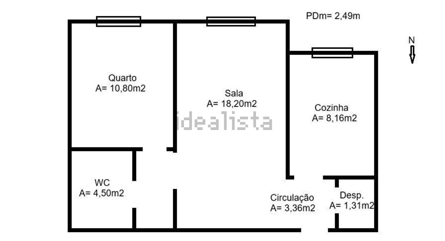 出租公寓 t1在Rua da Bela Vista - 平面图