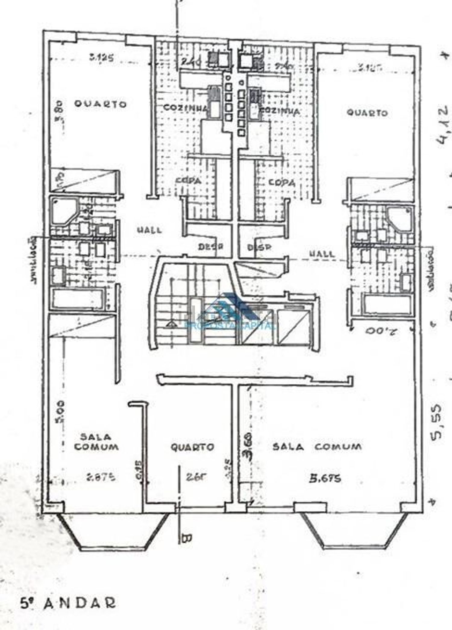 出租公寓 t1在 Av. de Roma - Campo Pequeno - 平面图