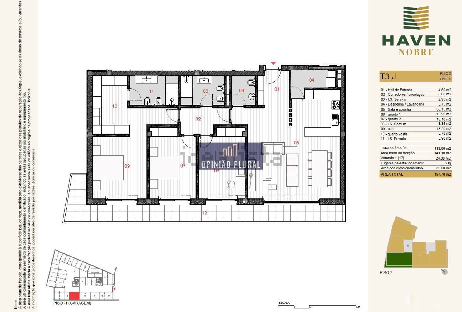 公寓 t3出售在Rua Boavista de Cima, 107 - 平面图