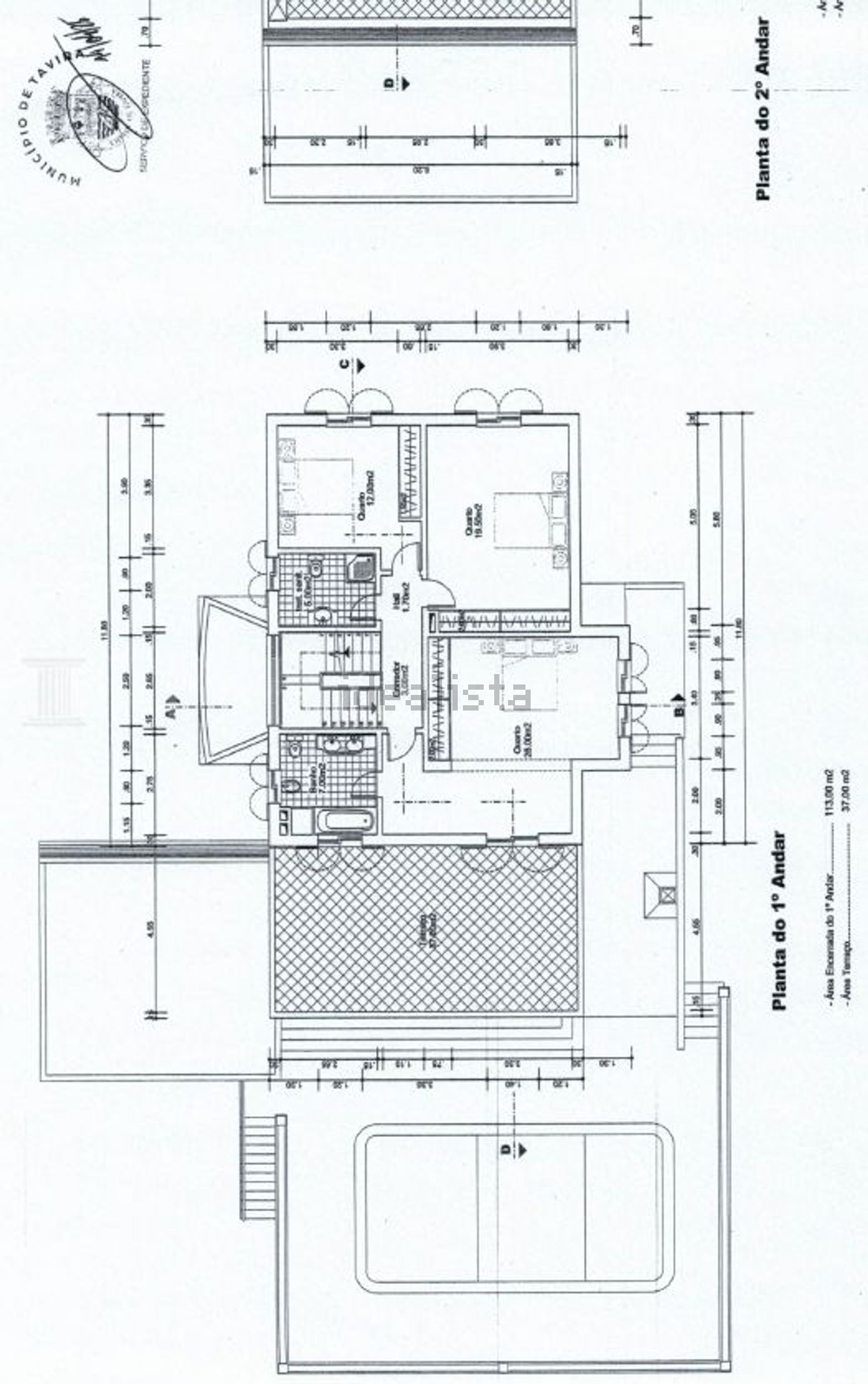 小楼房或别墅出售在 Urbanização Quinta do Perogil s/n - 平面图