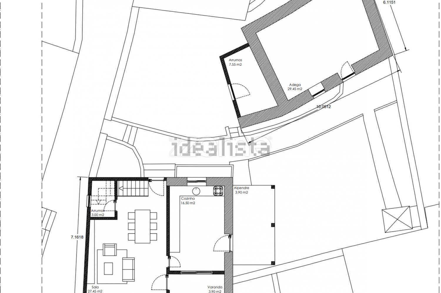 小楼房或独栋别墅出售在Rua Dom Afonso Ansemondes - 平面图