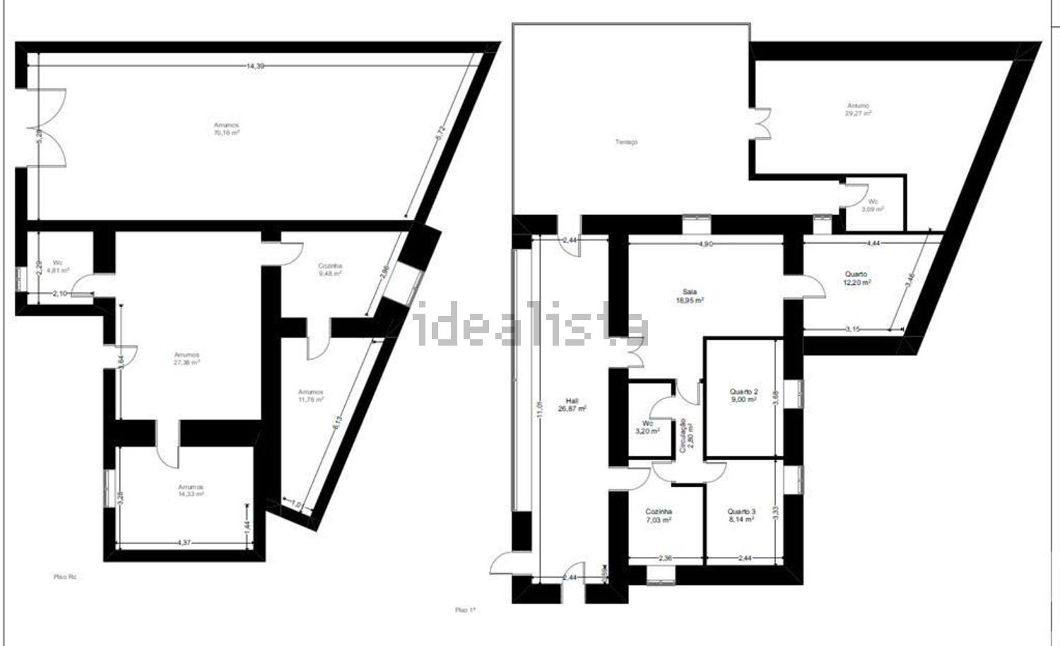 小楼房或独栋别墅出售在 Santa Marta de Portuzelo - 平面图