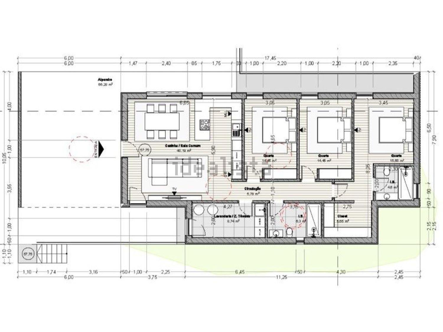 小楼房或独栋别墅出售在 Estorãos - 平面图