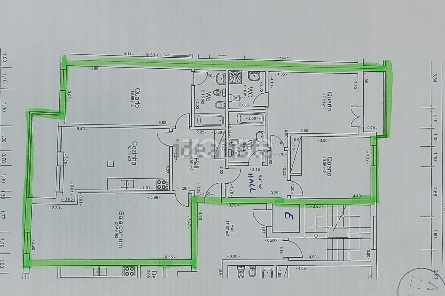 公寓 t3出售在 Santa Maria Maior - 平面图