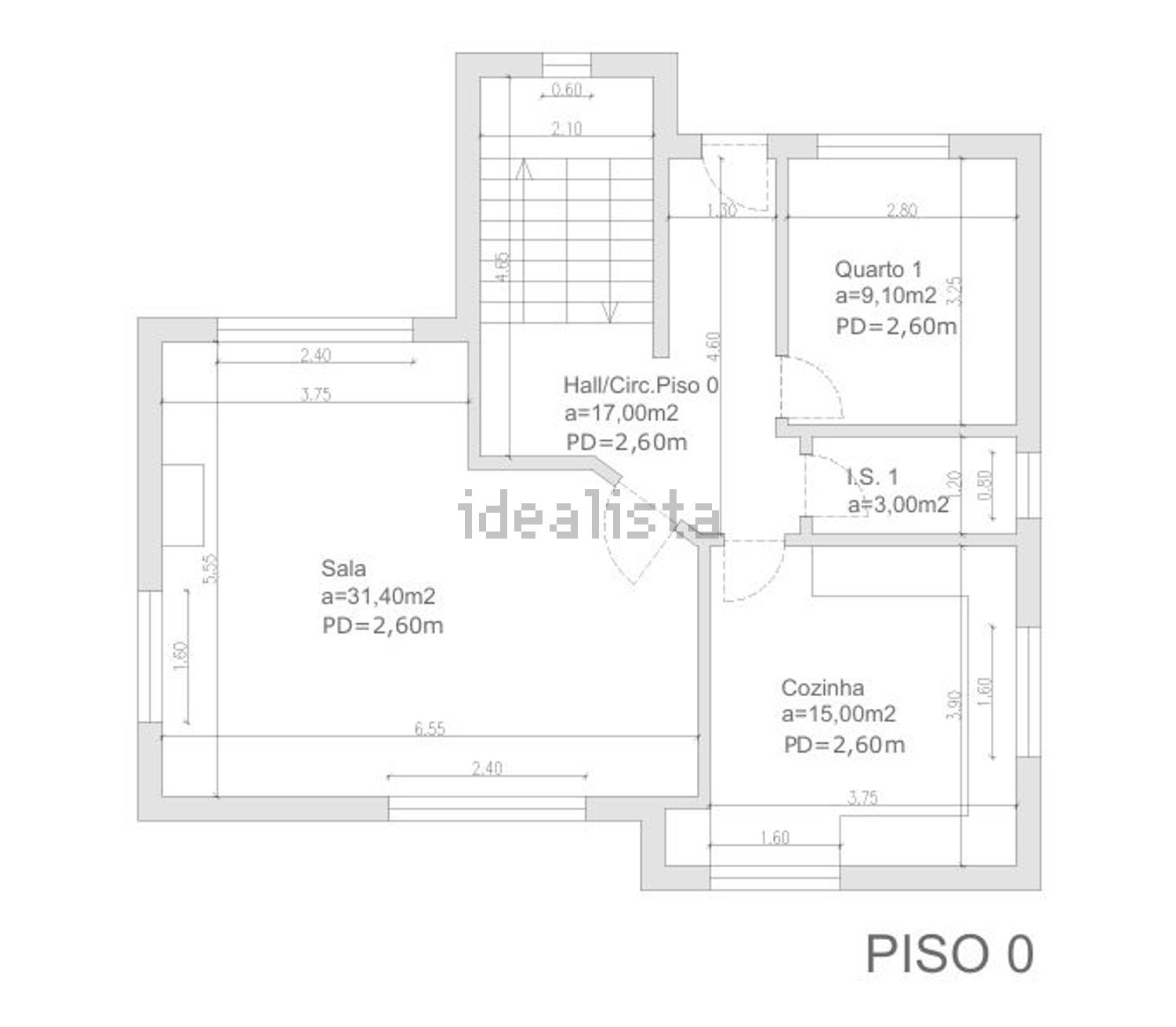 小楼房或独栋别墅出售在 Centro do Feijó - 平面图