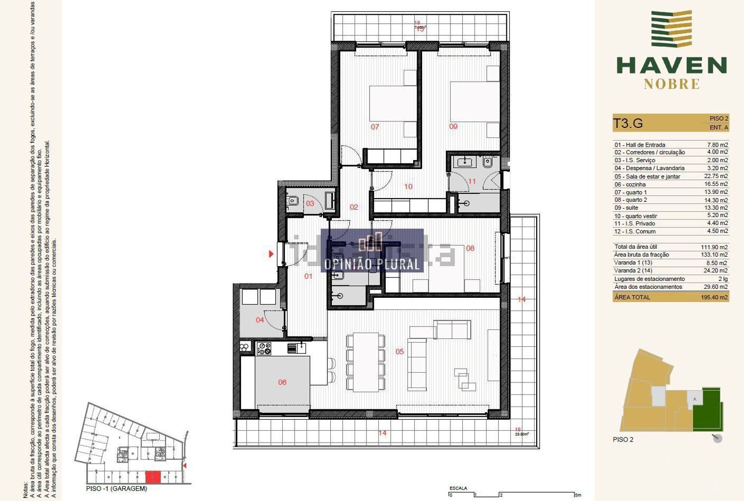 公寓 t3出售在Rua Boavista de Cima, 107 - 平面图