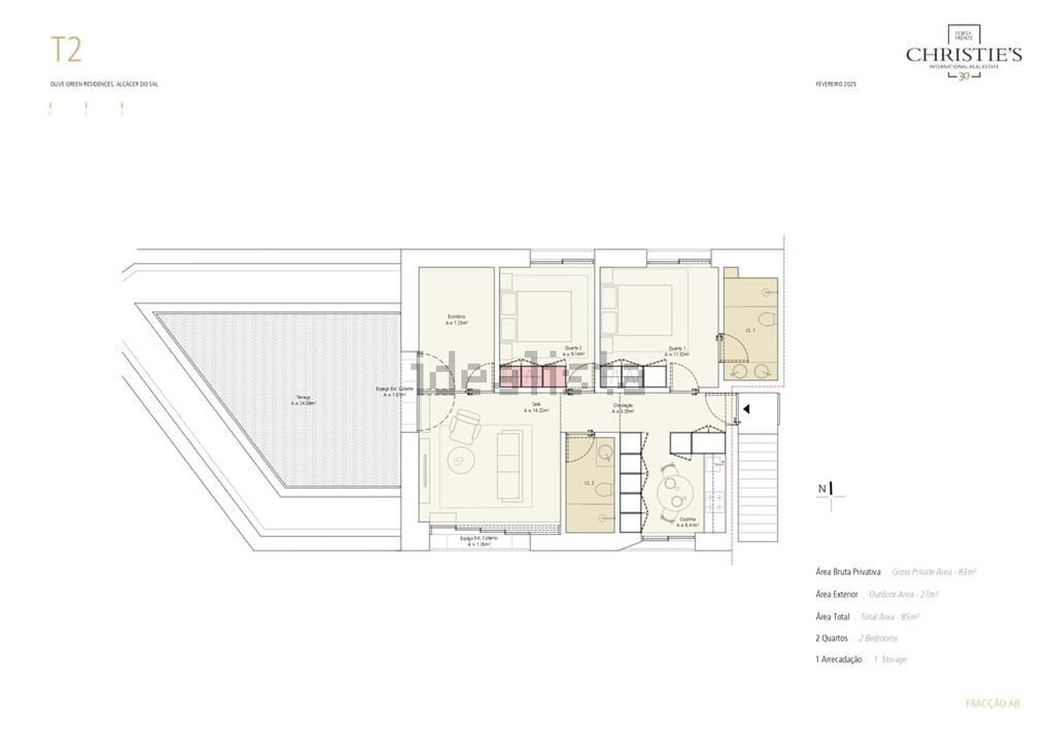 公寓 t1出售在 Alcácer do Sal e Santa Susana - 平面图