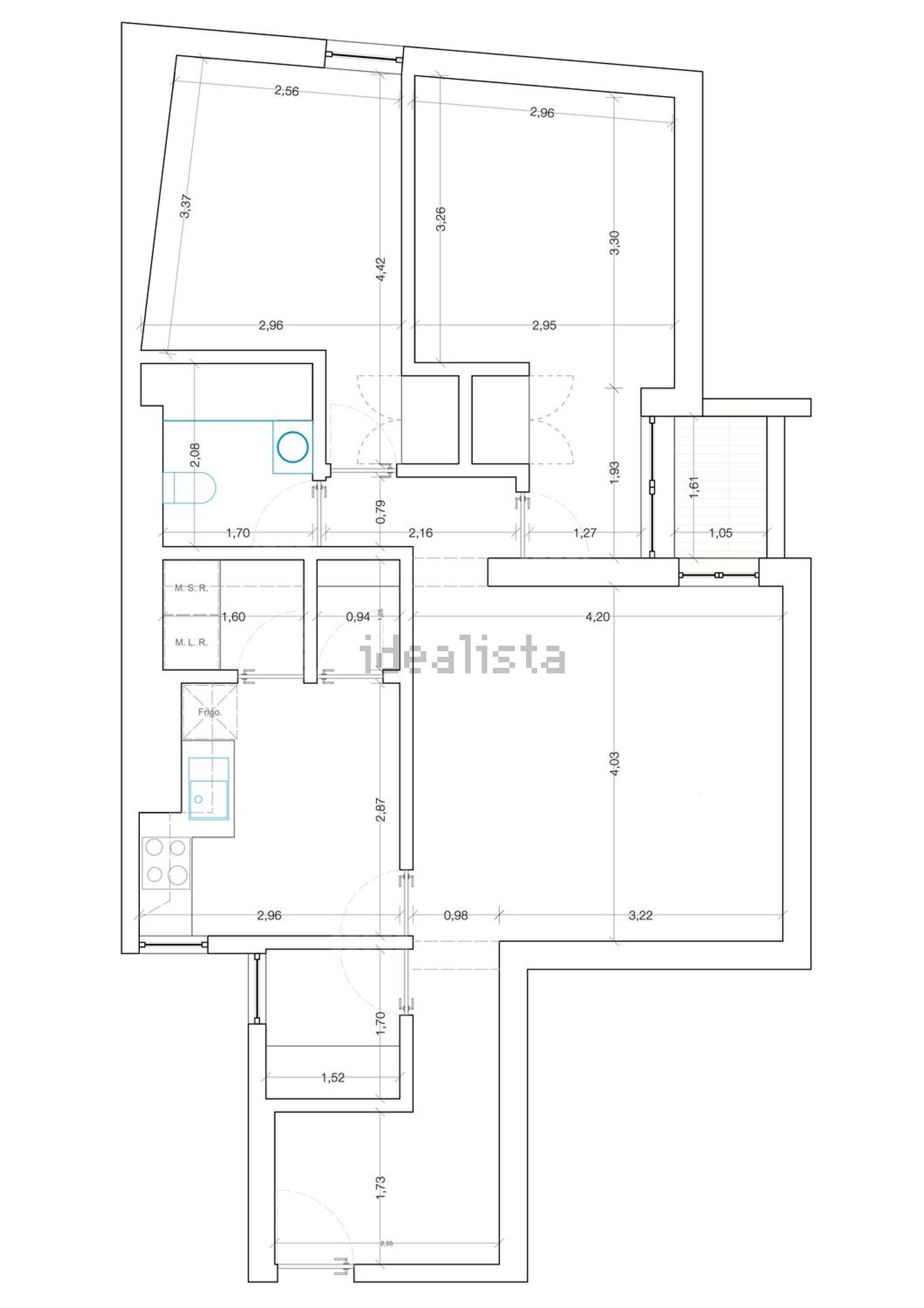 公寓 t2出售在Rua do Terreiro do Trigo - 平面图