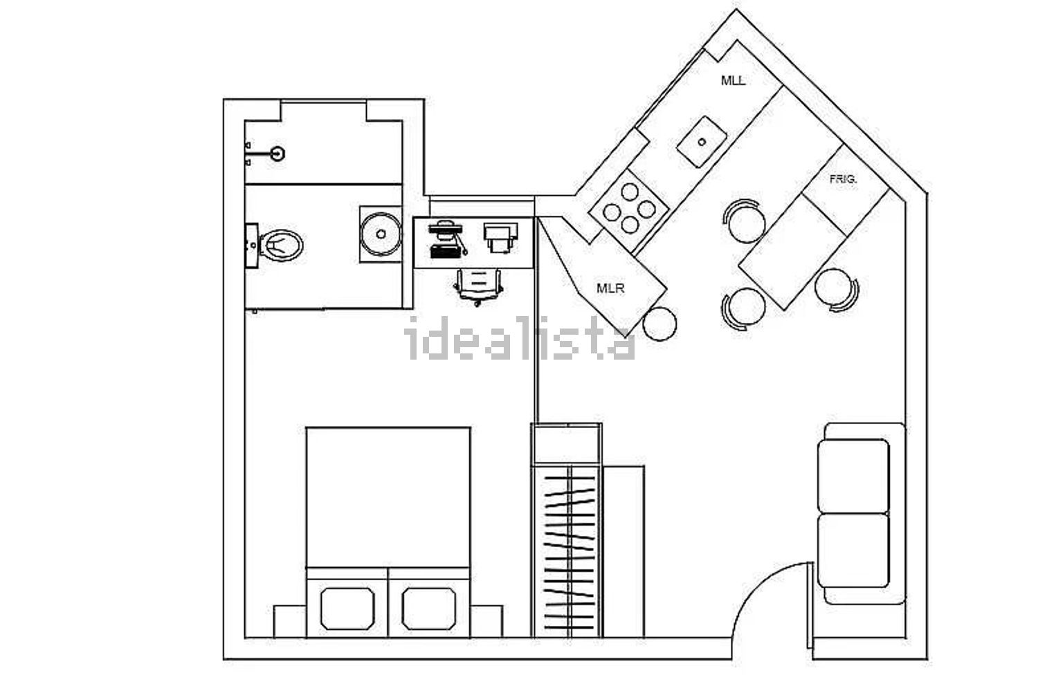 公寓 t1出售在Rua de Buenos Aires, 7 n - 平面图