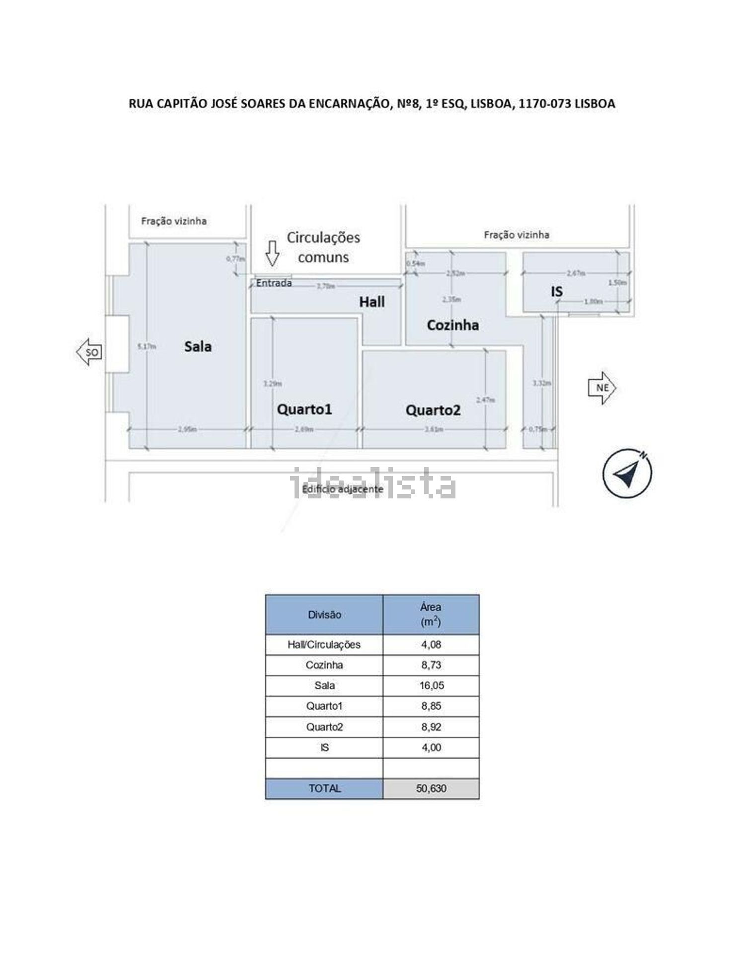 公寓 t2出售在 Santa Engrácia - 平面图