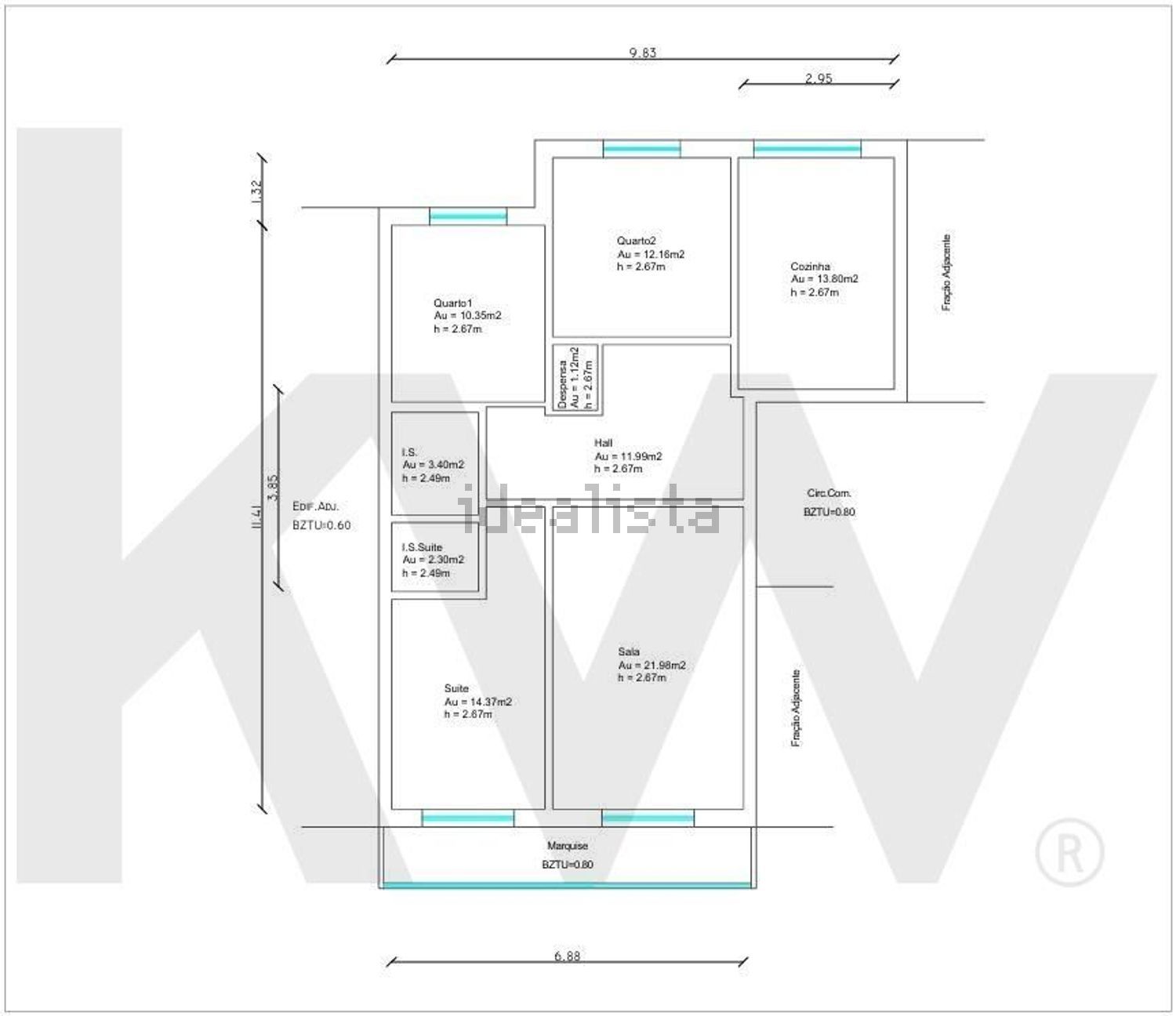 公寓 t3出售在Rua Agostinho Neto, 6 - 平面图
