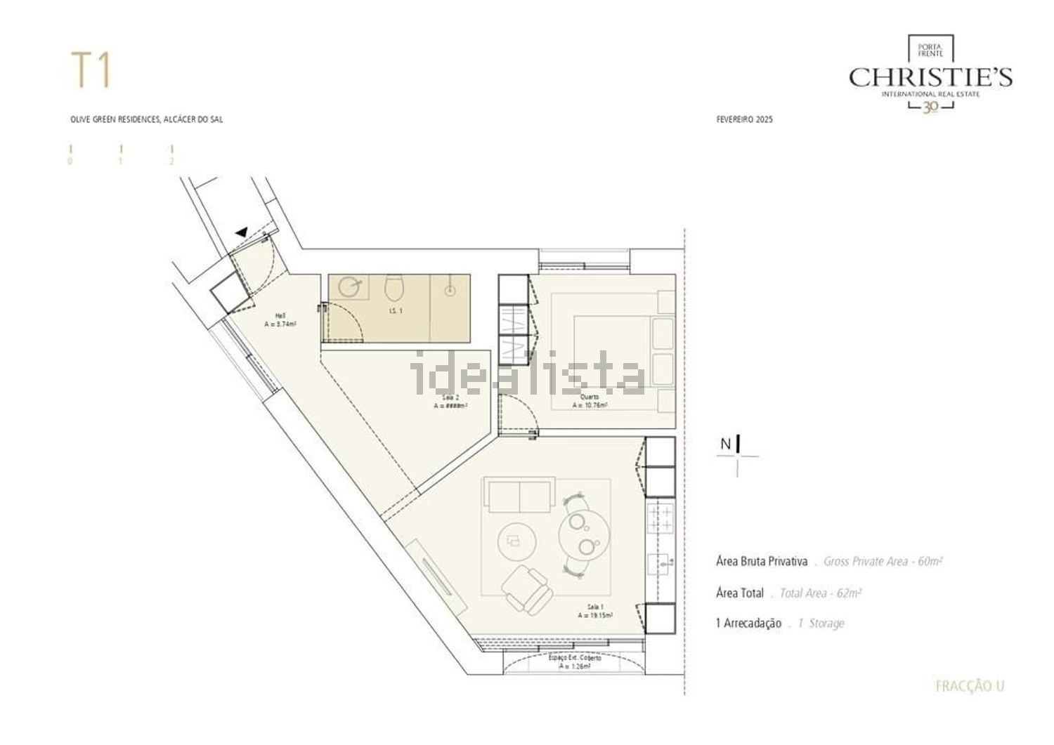 公寓 t1出售在 Alcácer do Sal e Santa Susana - 平面图