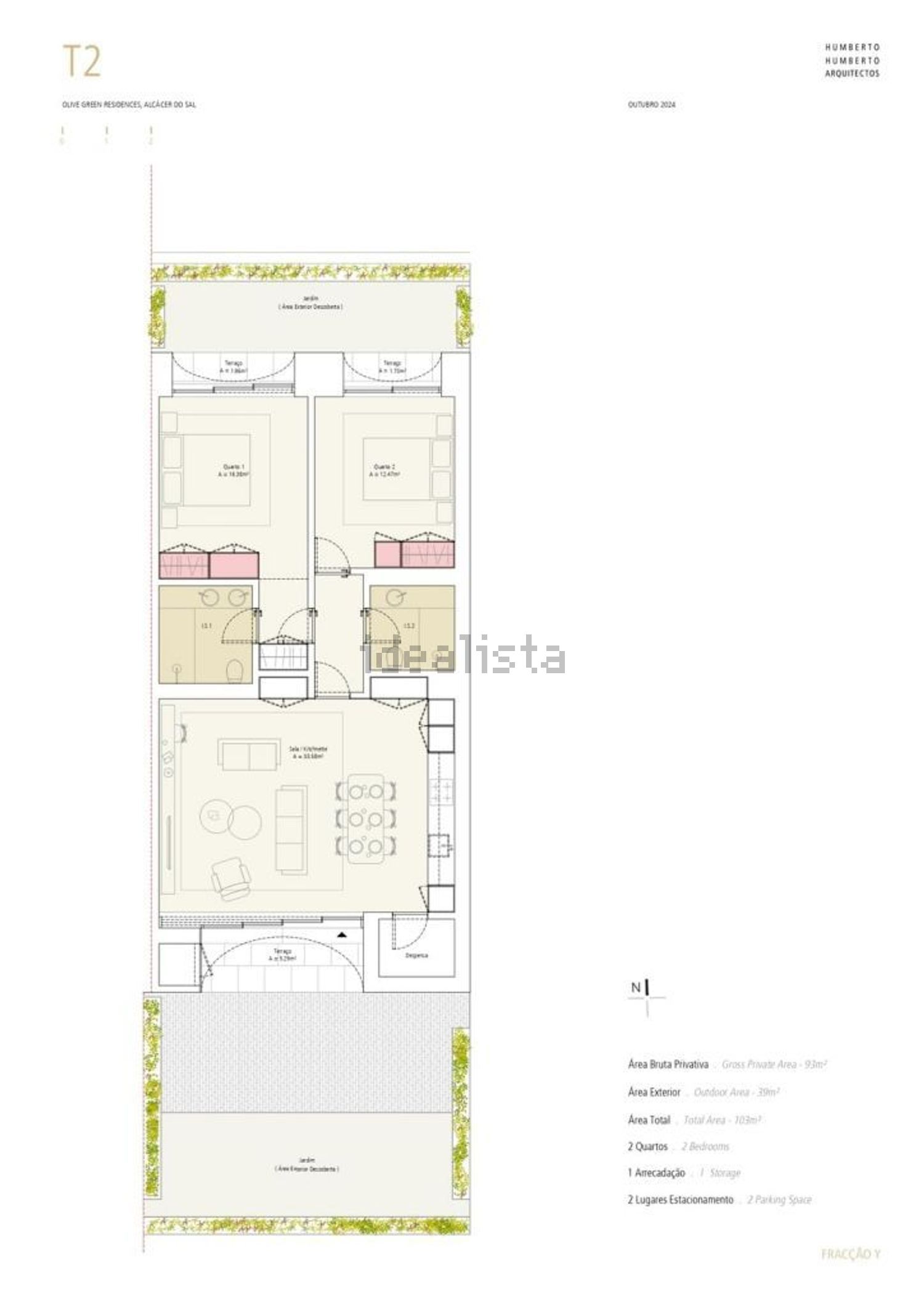 公寓 t1出售在 Alcácer do Sal e Santa Susana - 平面图