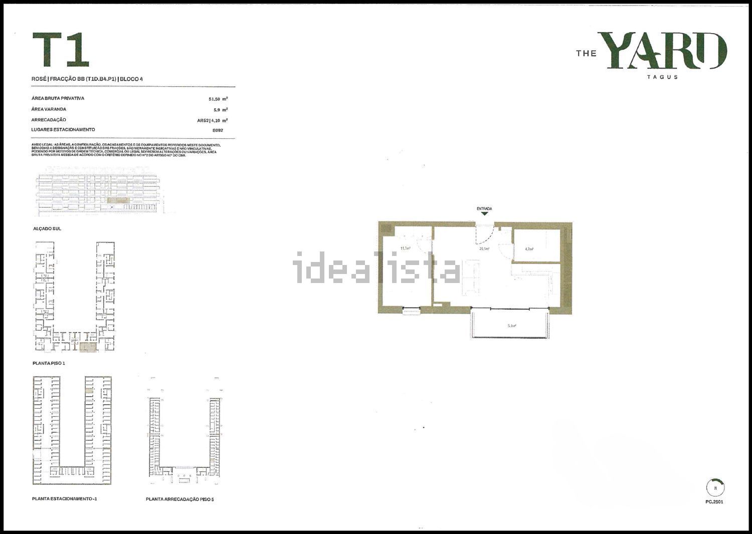 公寓 t1出售在Rua Prof. Dr. Guilherme Braga da Cruz, 3 - 平面图