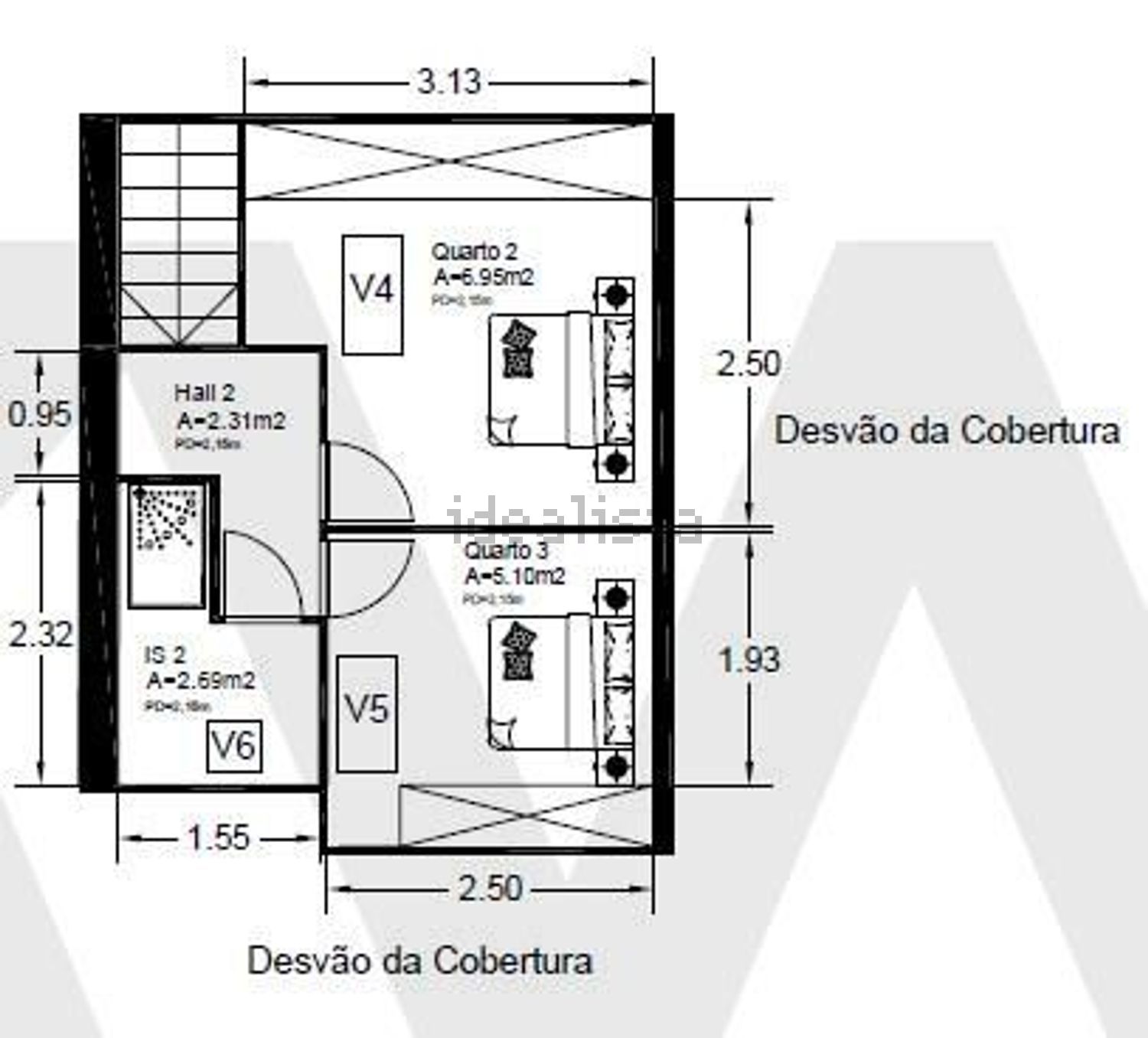 公寓 t3出售在Rua Martins Sarmento, 23 - 平面图