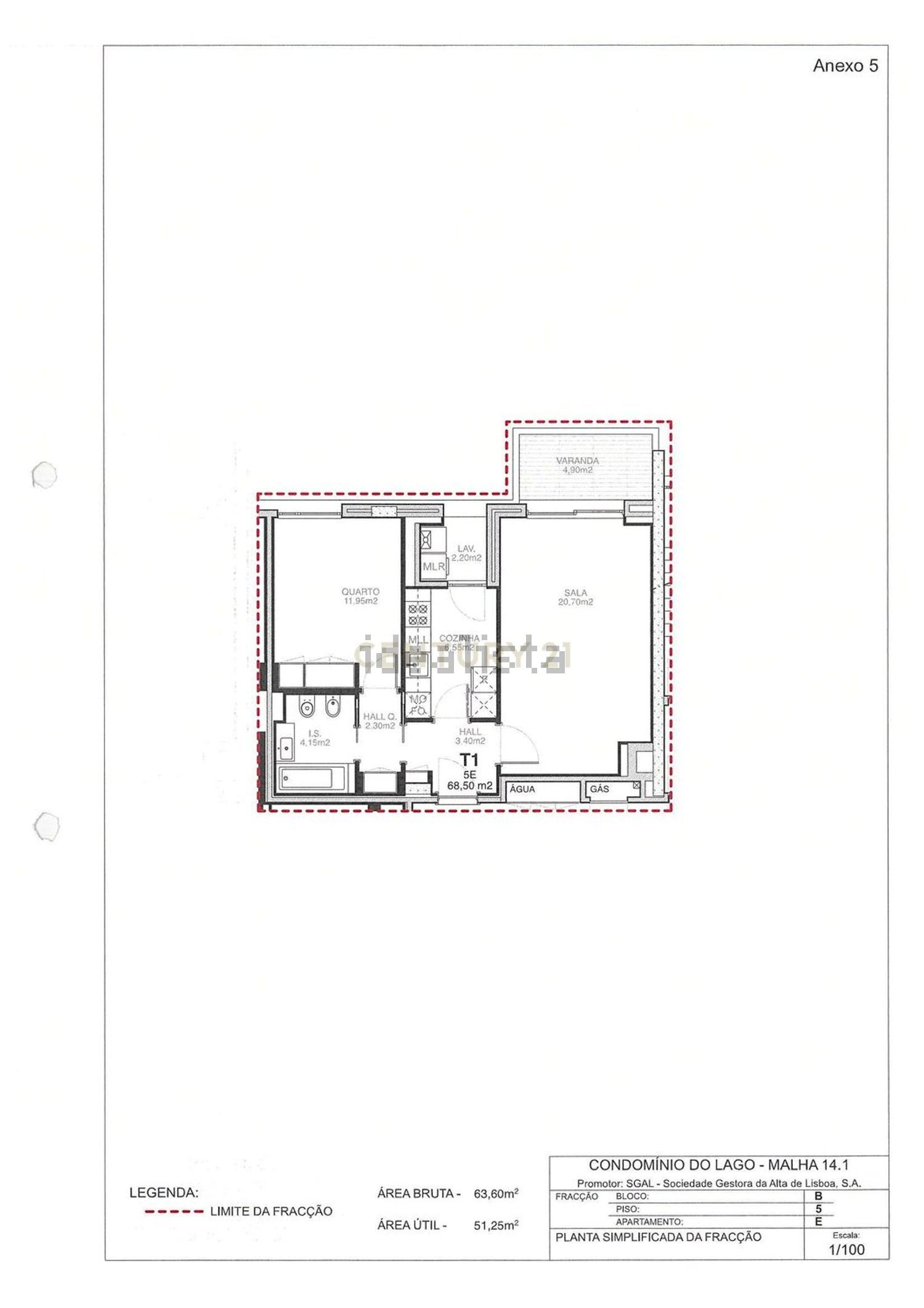 出租公寓 t1在 Alto do Lumiar - Quinta das Conchas - Quinta do Lambert - 平面图