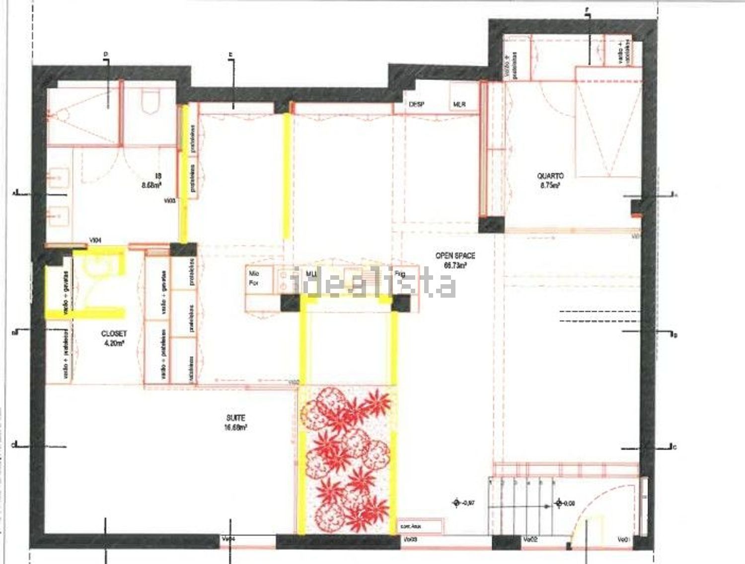 公寓 t2出售在Rua de Sant'Ana à Lapa, 69 - 平面图