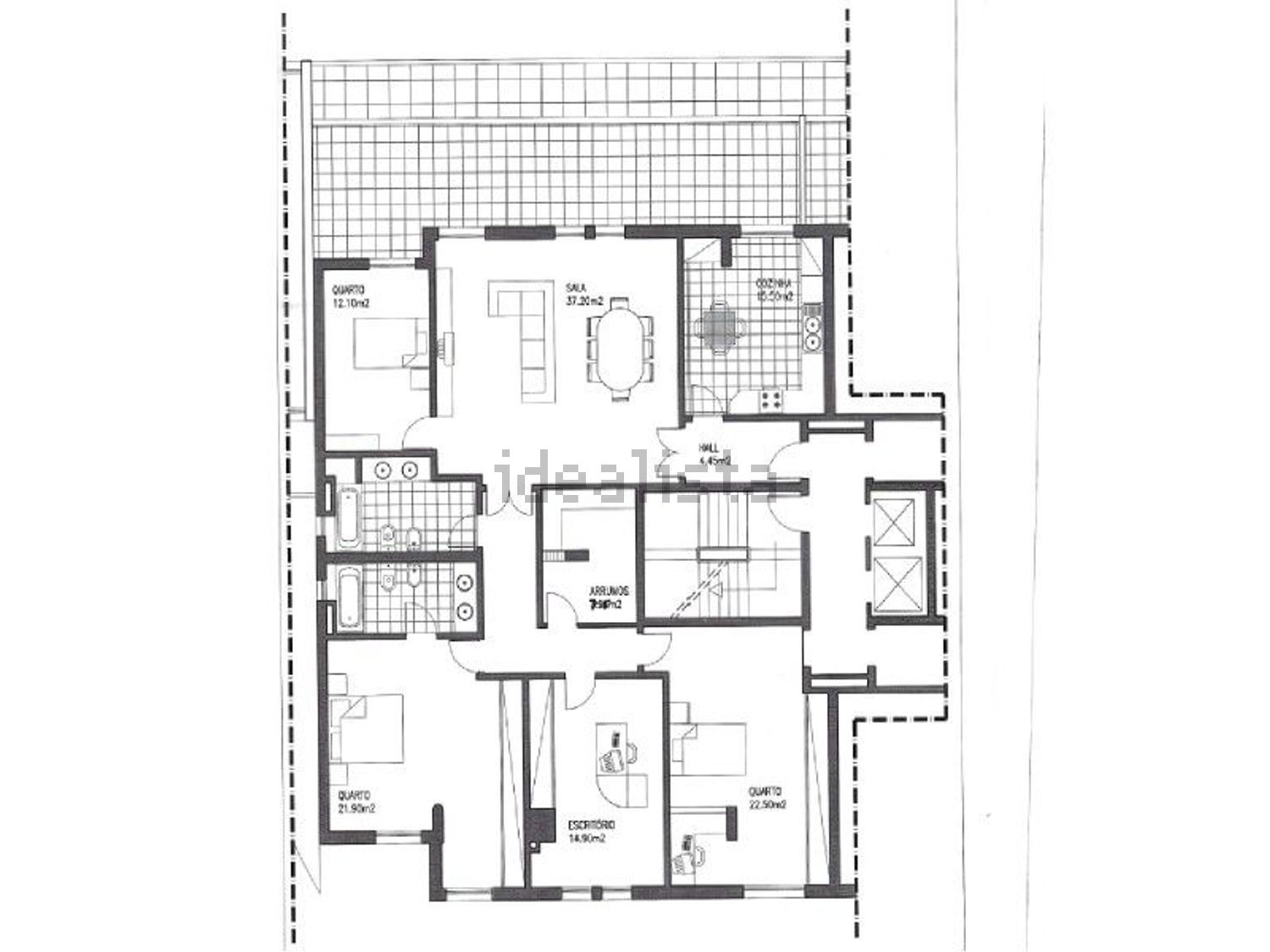 公寓 t4出售在Rua Teresa Borges, 7 a - 平面图