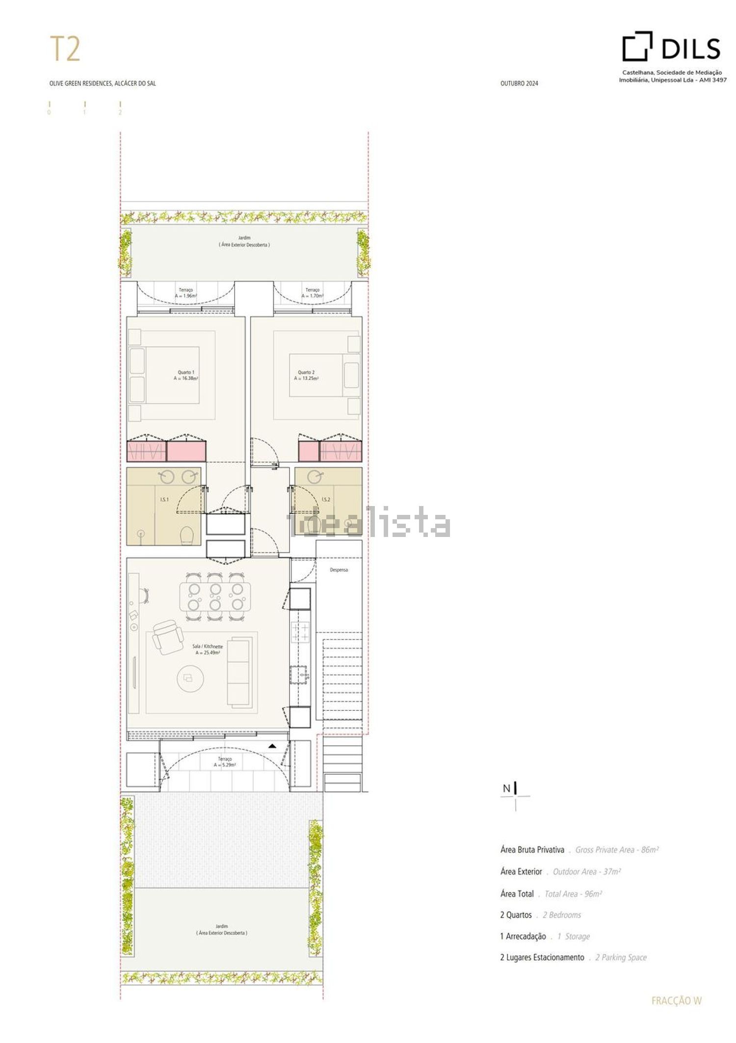 公寓 t2出售在Avenida dos Clérigos, 18 - 平面图