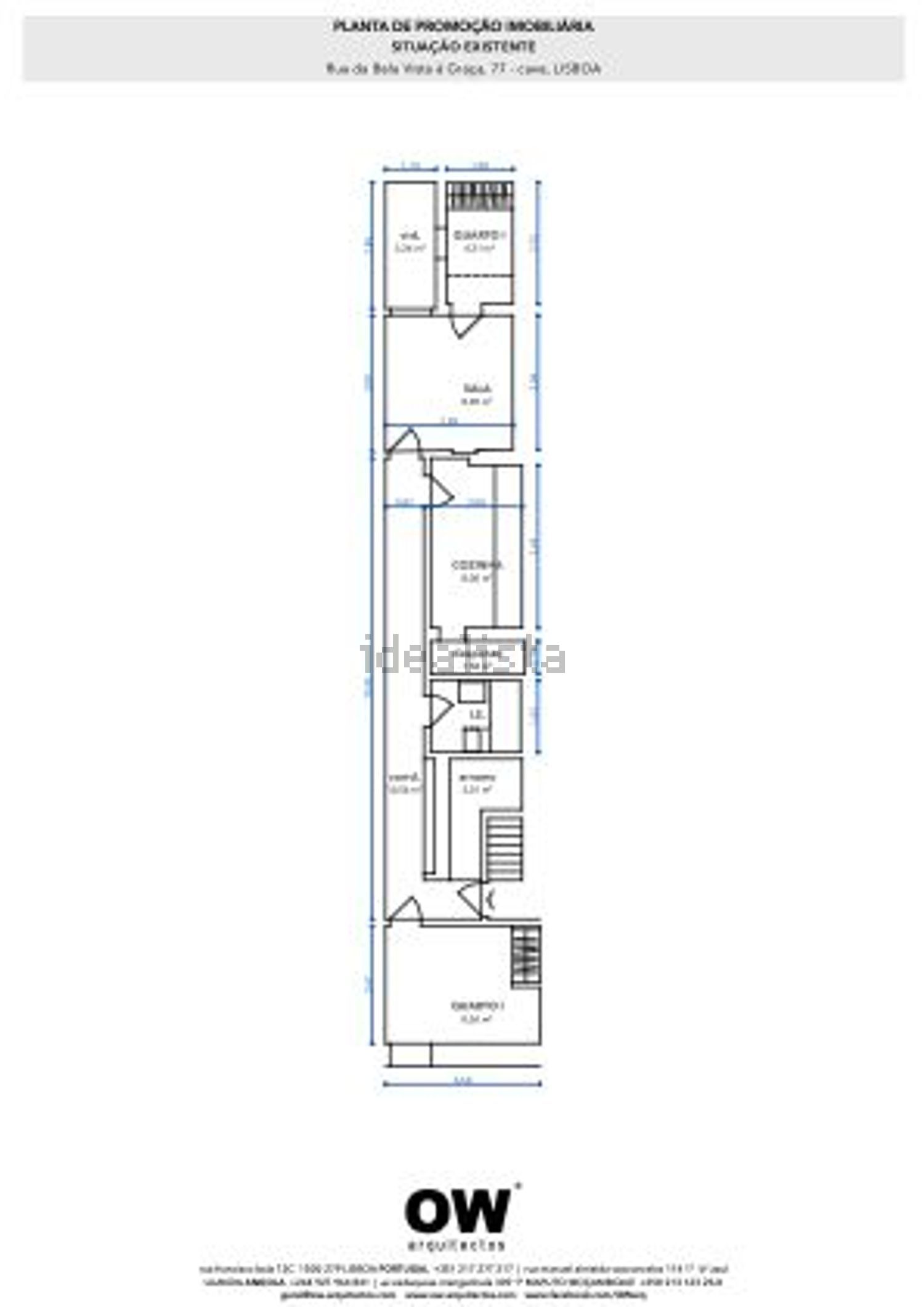 公寓 t2出售在Rua da Bela Vista à Graça - 平面图