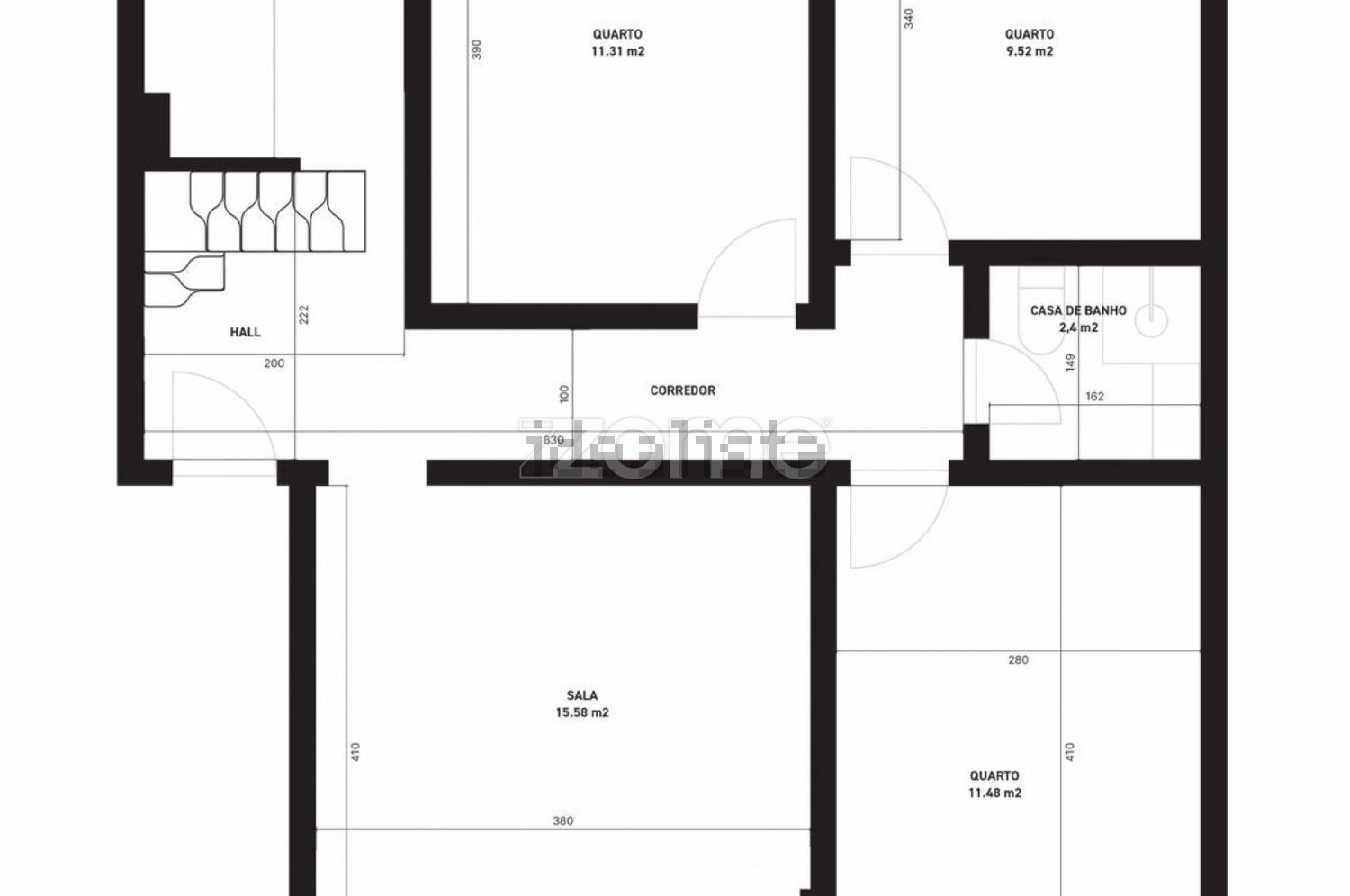 公寓 t3出售在Rua Paiva de Andrade, 18 - 平面图
