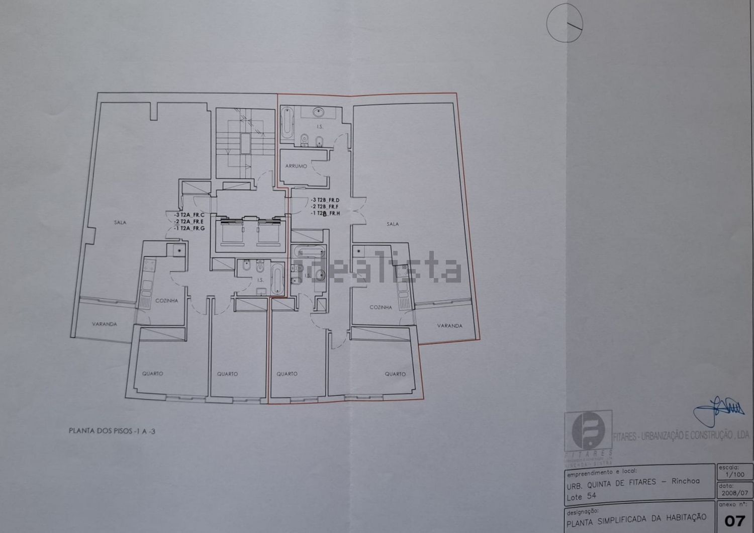 公寓 t2出售在Avenida do Parque, 57 - 平面图