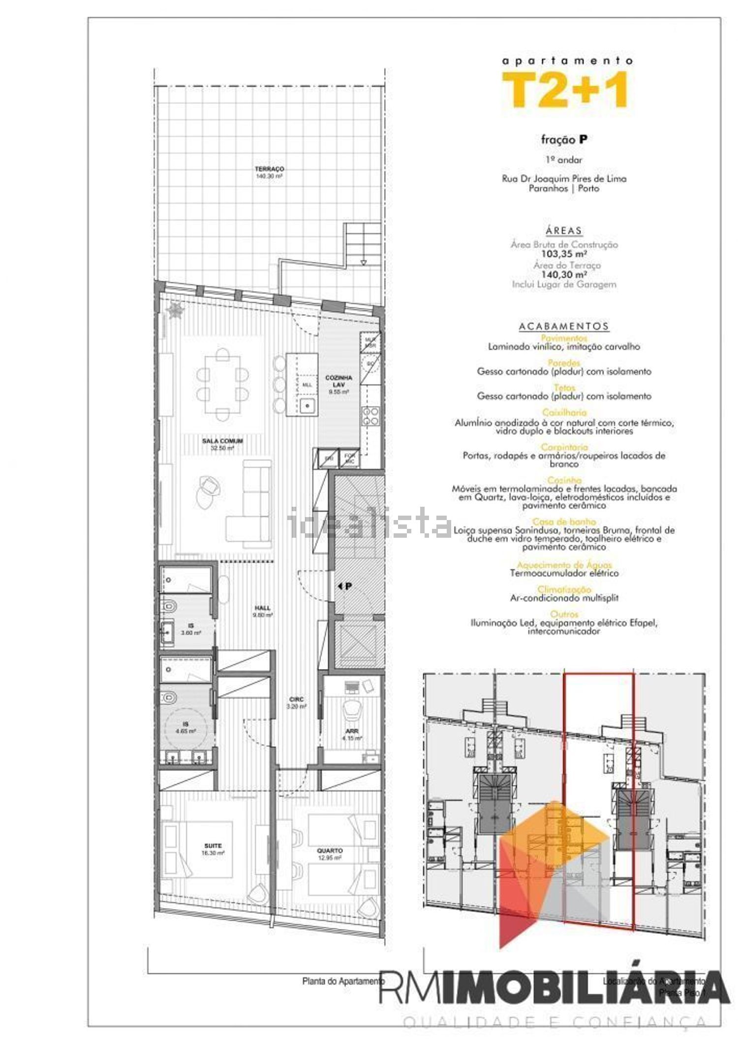 公寓 t2出售在 Salgueiros - 平面图