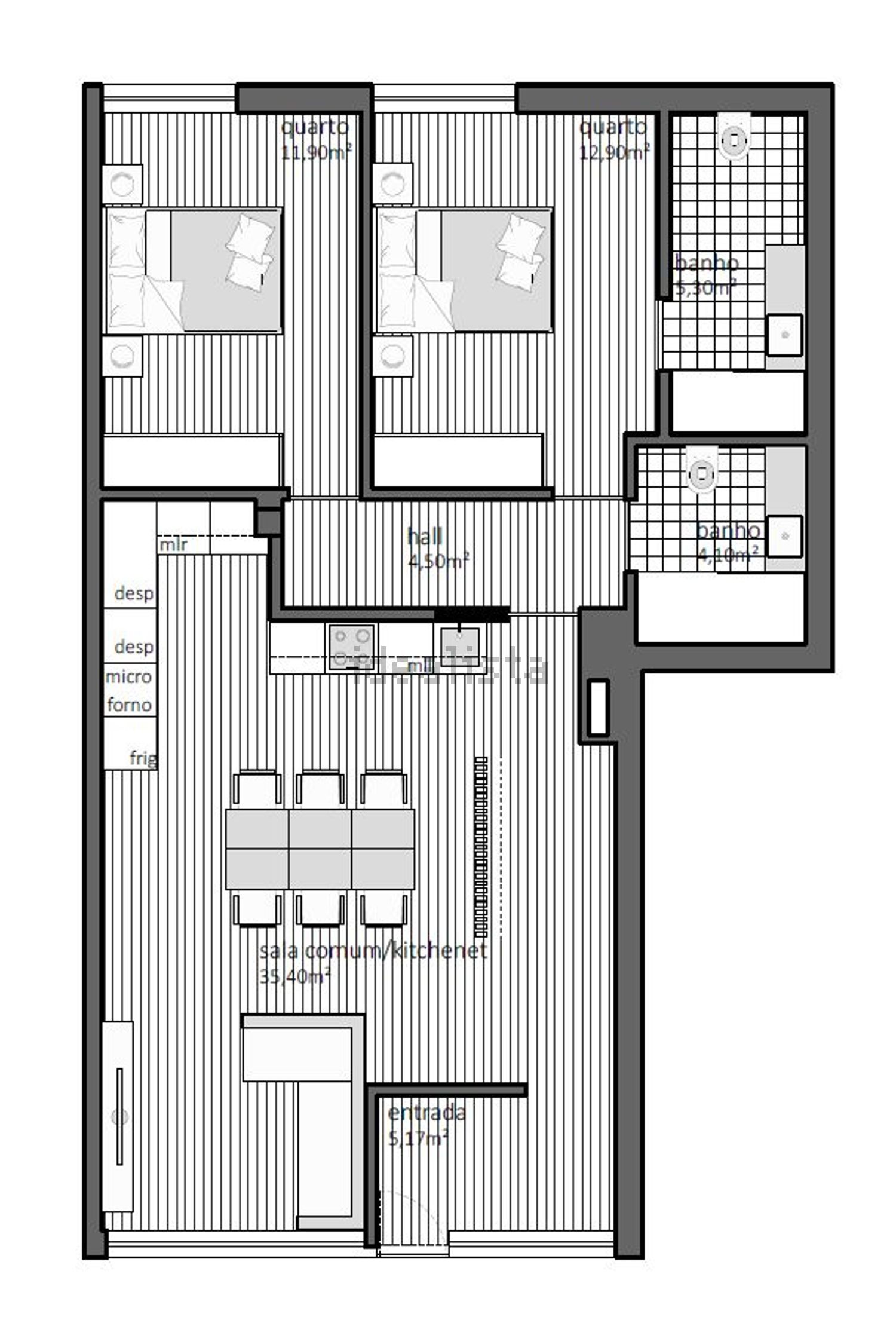 公寓 t2出售在 Coronado - 平面图