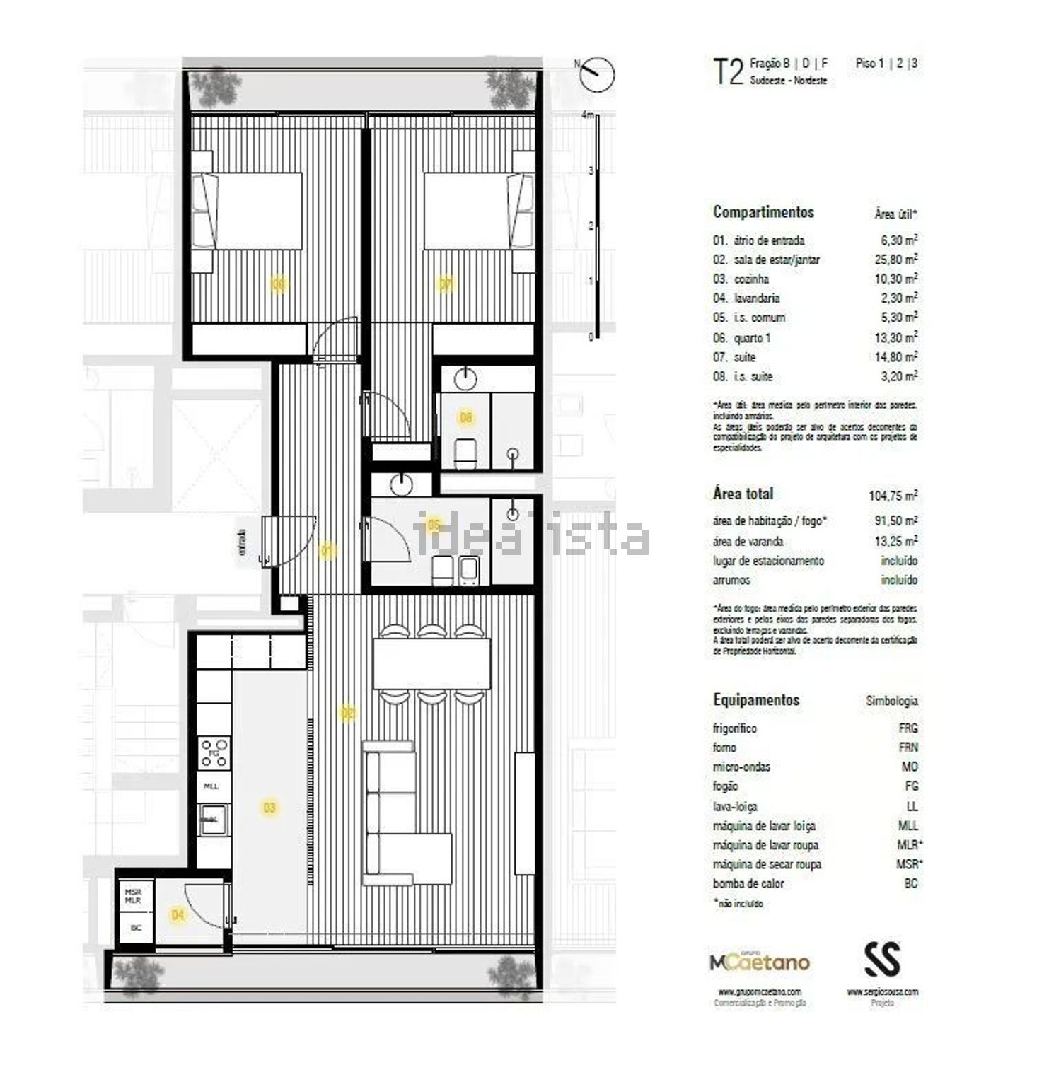 公寓 t2出售在Rua Seca do Bacalhau s/n - 平面图