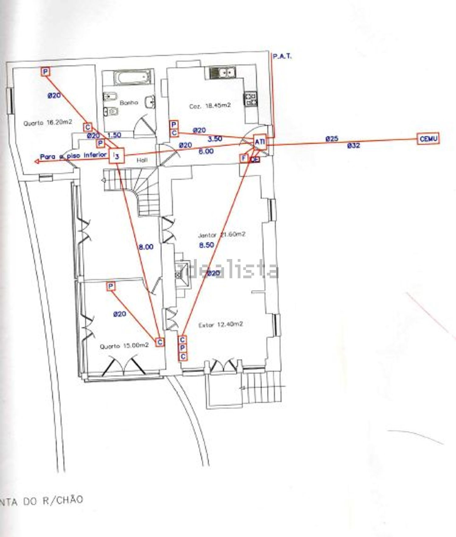 小楼房或独栋别墅出售在 Refojos de Basto - Outeiro - Painzela - 平面图