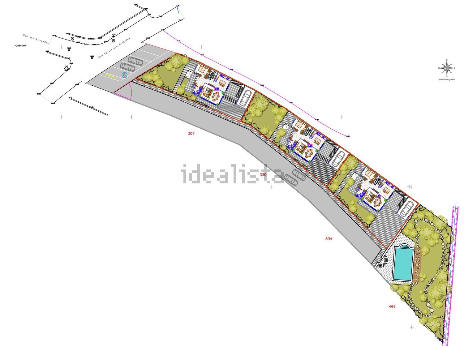 小楼房或独栋别墅出售在Rua Casais dos Morgados s/n - 平面图
