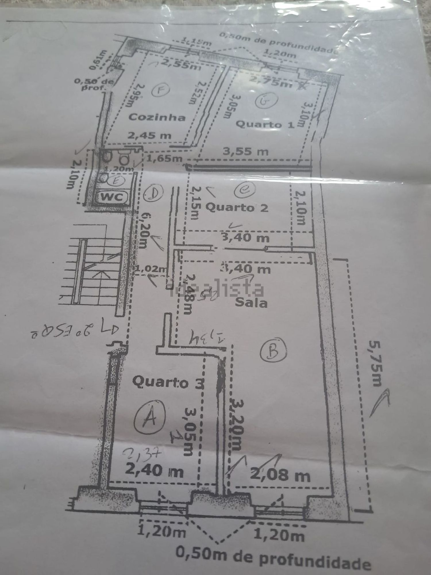 出租公寓 t3在 Campo Pequeno - 平面图