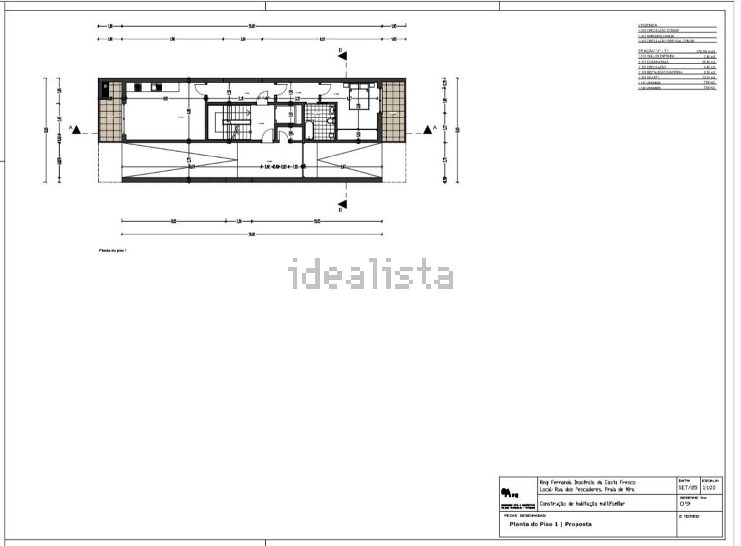 公寓 t1出售在Rua dos Pescadores, 48 - 平面图