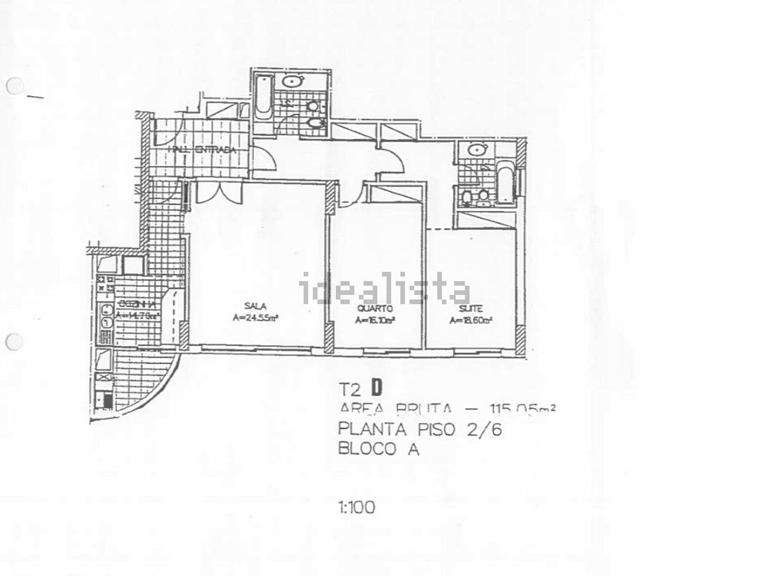 公寓 t2出售在Alameda Jardins da Arrábida - 平面图