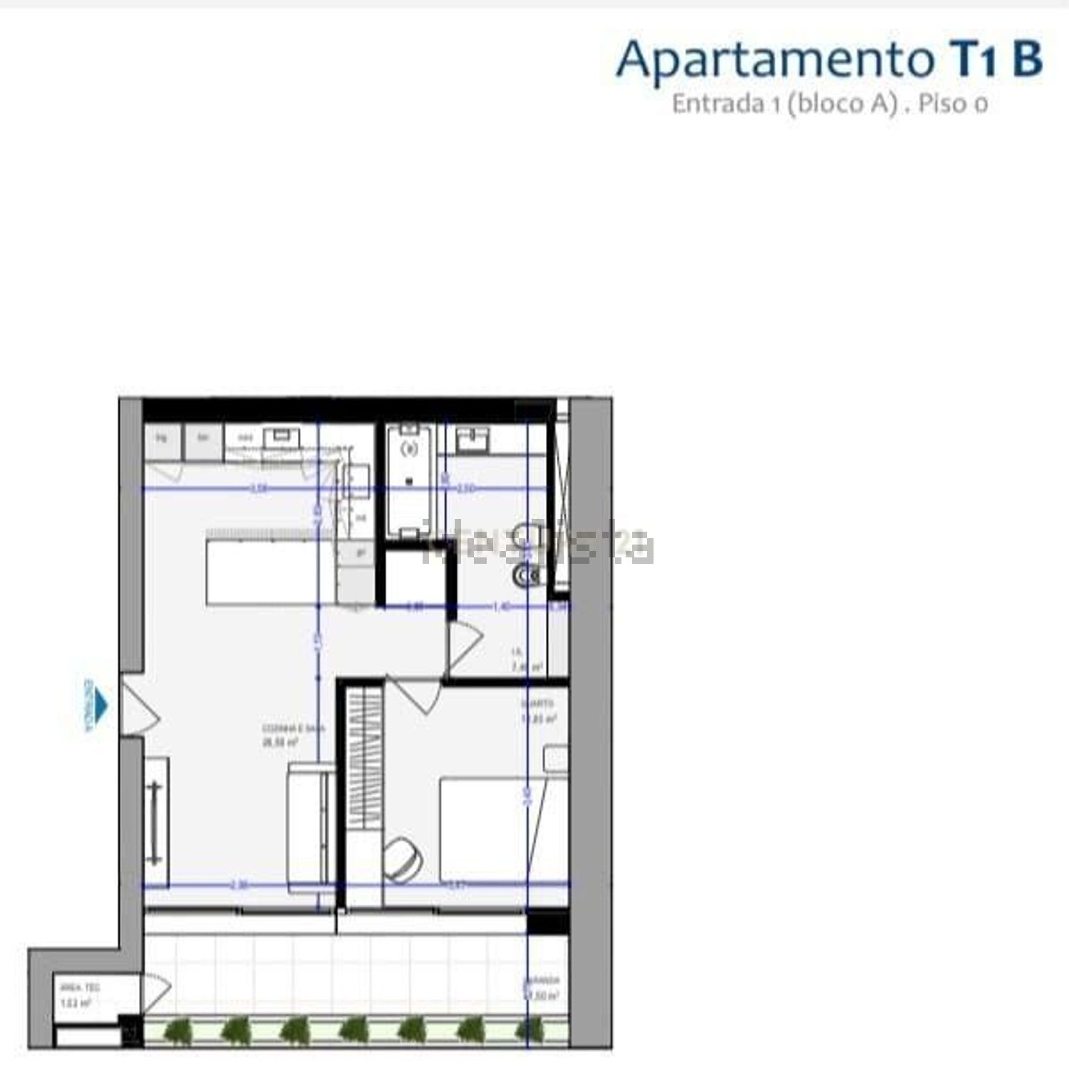 公寓 t1出售在 Centro do Montijo - 平面图