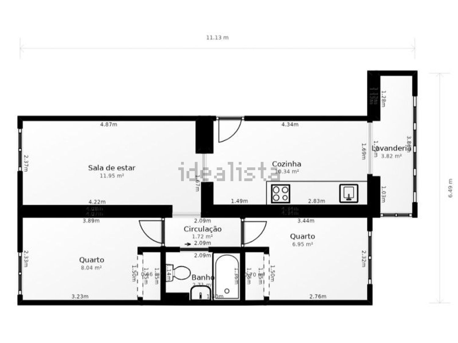 公寓 t2出售在Rua Actriz Adelina Abranches, 13 - 平面图