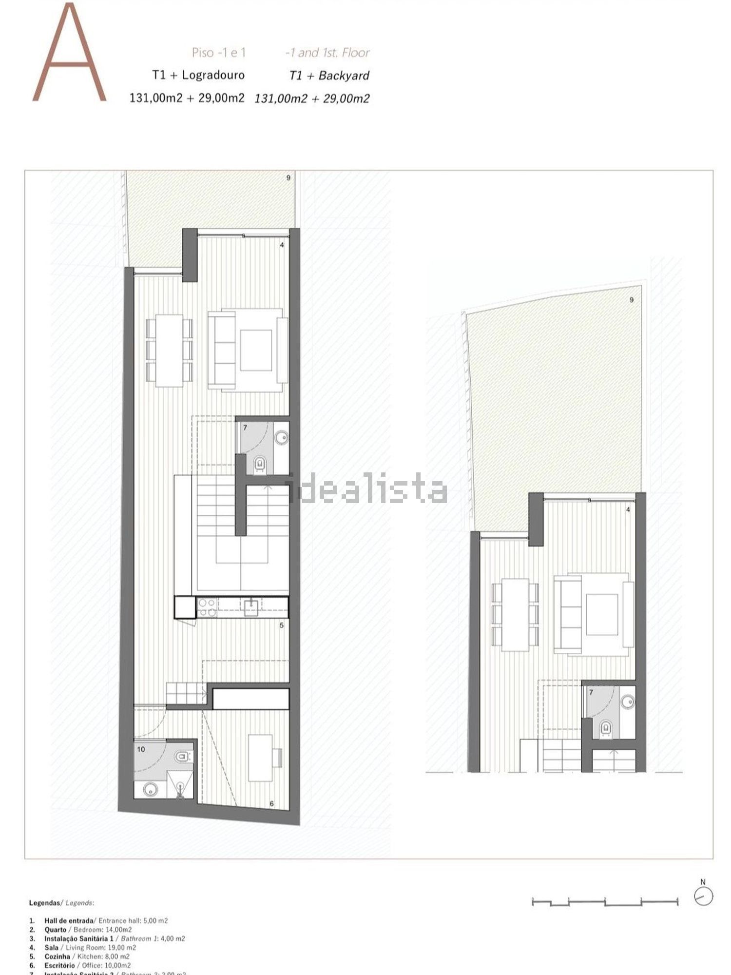 公寓 t1出售在Rua da Alegria, 836 - 平面图