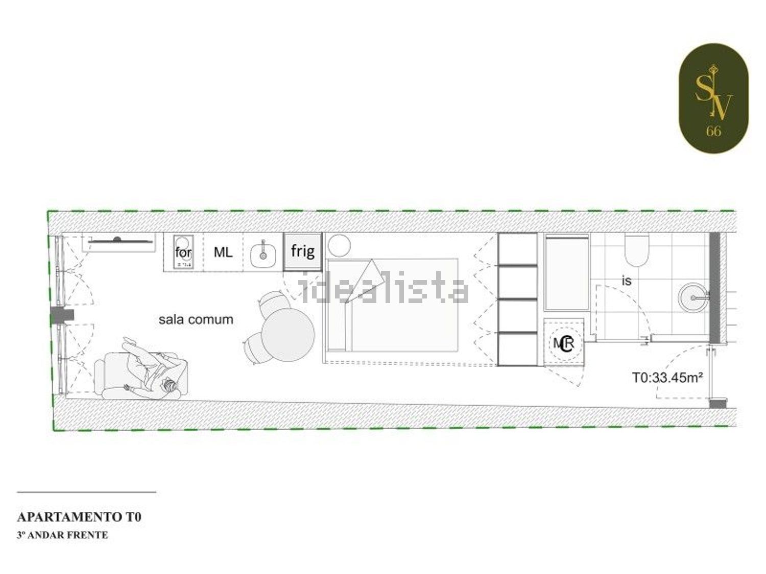 公寓 t1出售在Rua de São Vicente, 66 - 平面图