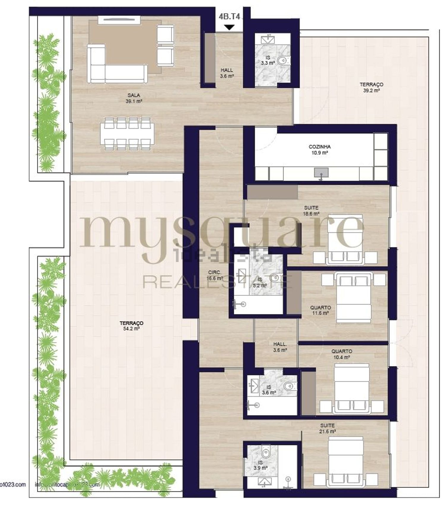 公寓 t4出售在 Zona Histórica de Matosinhos - 平面图